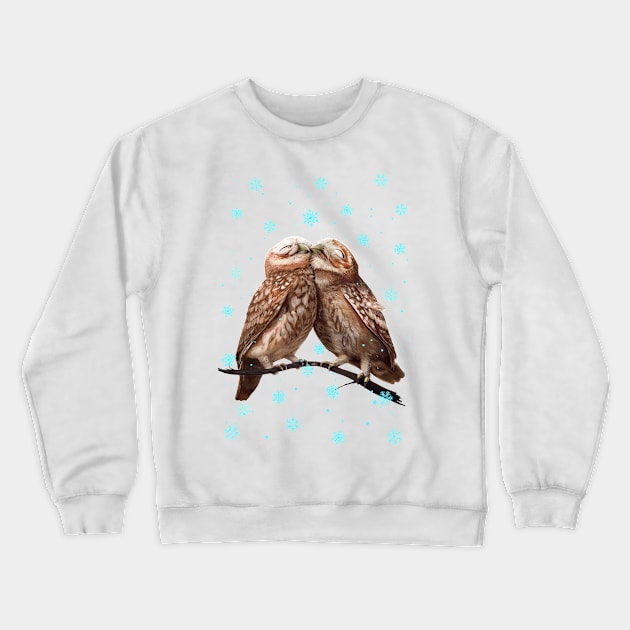 Owls of love in xmas Crewneck Sweatshirt by kodamorkovkart